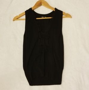 Black Express Sleevless Top with ruffles